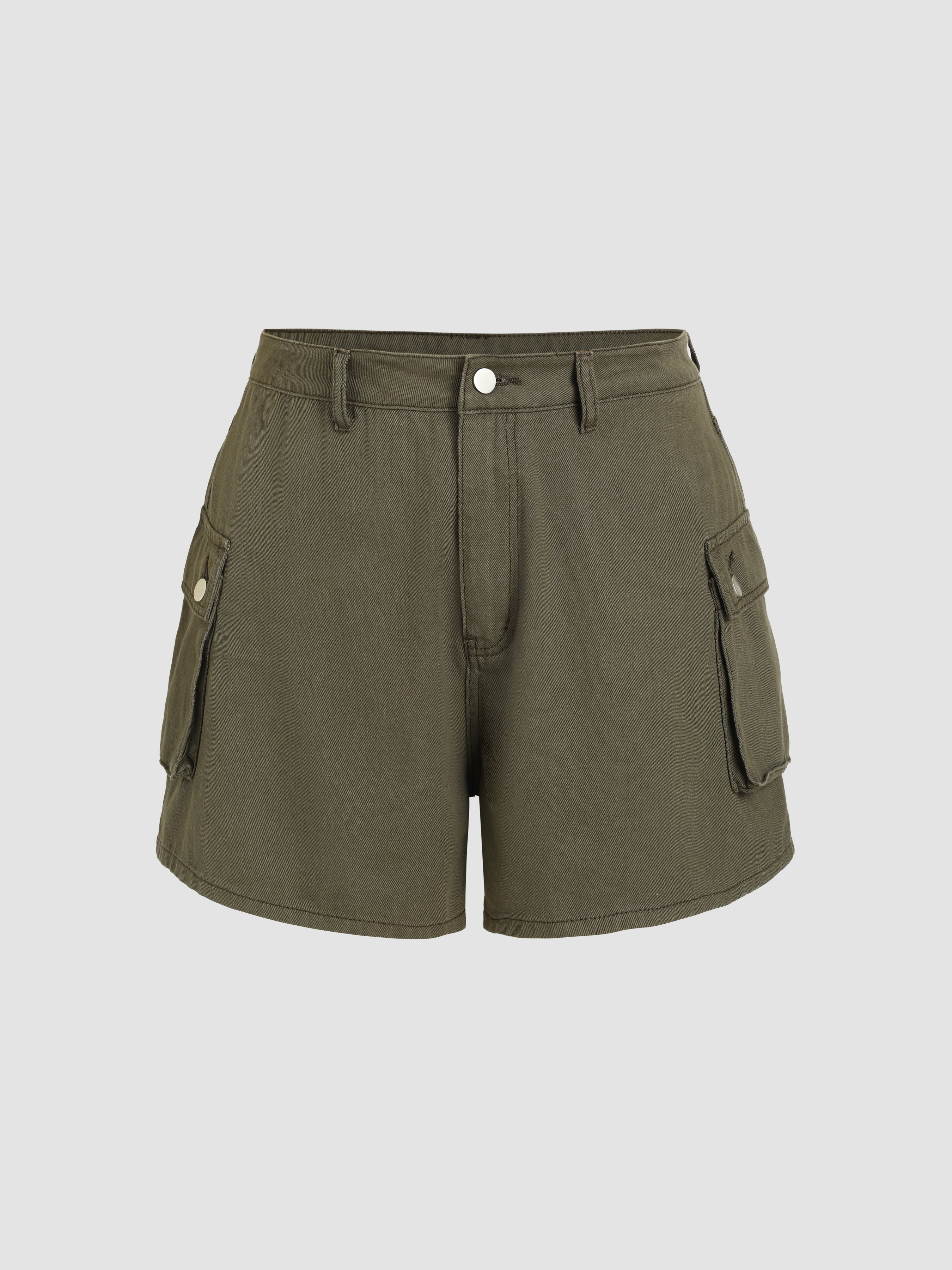 Denim Cargo Pocket Mid Waist Ultra Shorts Curve And Plus Cider