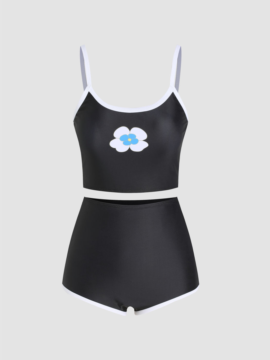 Sunny Flower Print Shaping Tankini Swimsuit