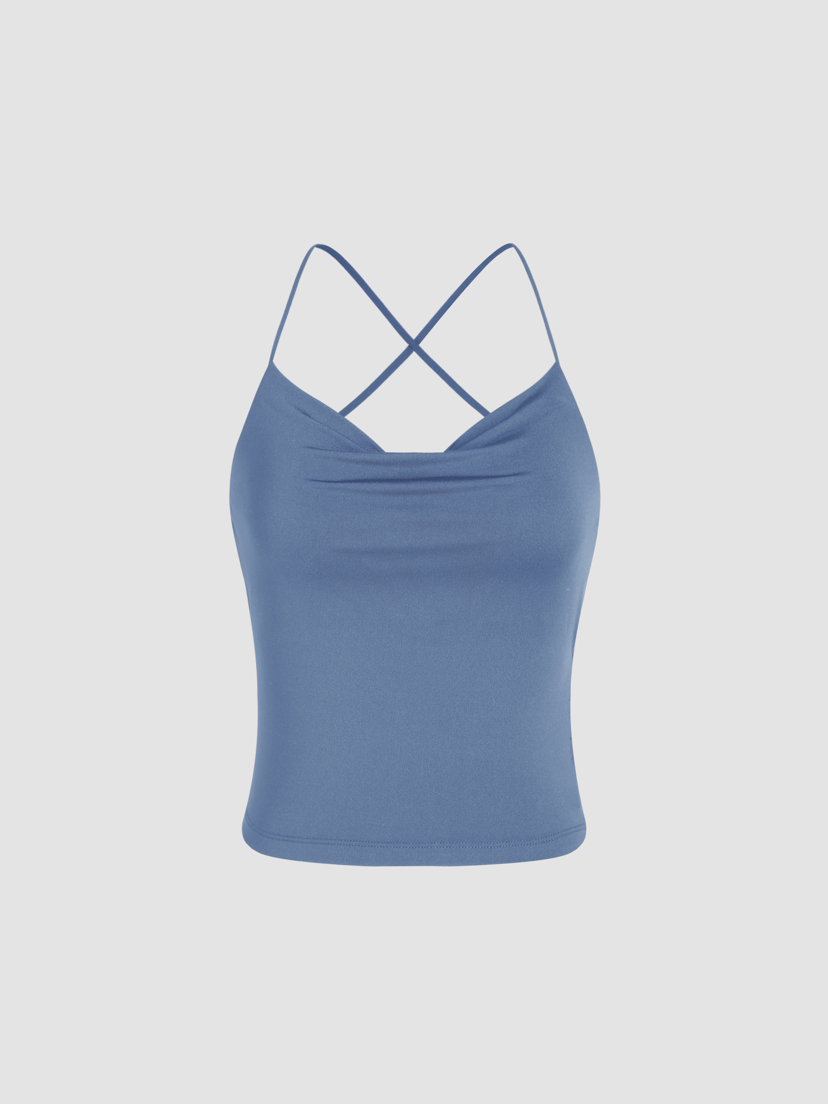 トップス BACK CROSS/CARDI B308GD - Garment Dye Spaghetti Ruched Front Crossback