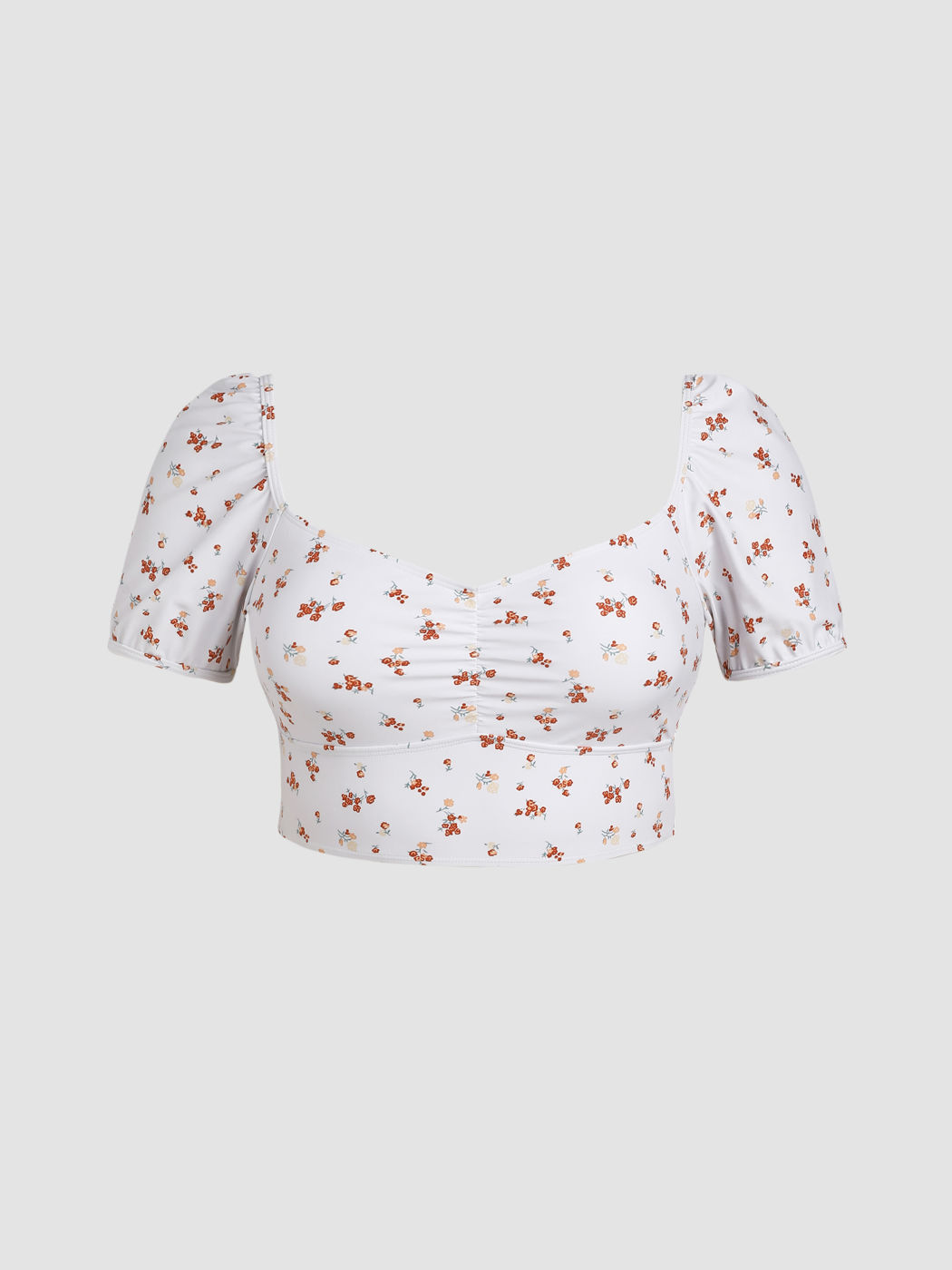 V-neck Floral Bikini Top Curve & Plus