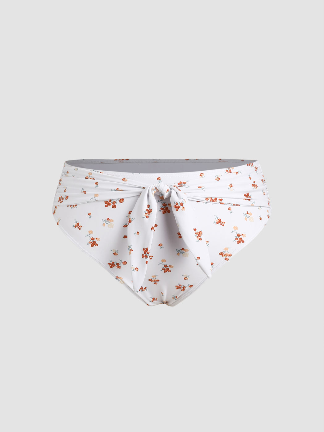 Cheeky-Bikiniunterteil mit Blumenmuster und Schleife Kurve & Plus