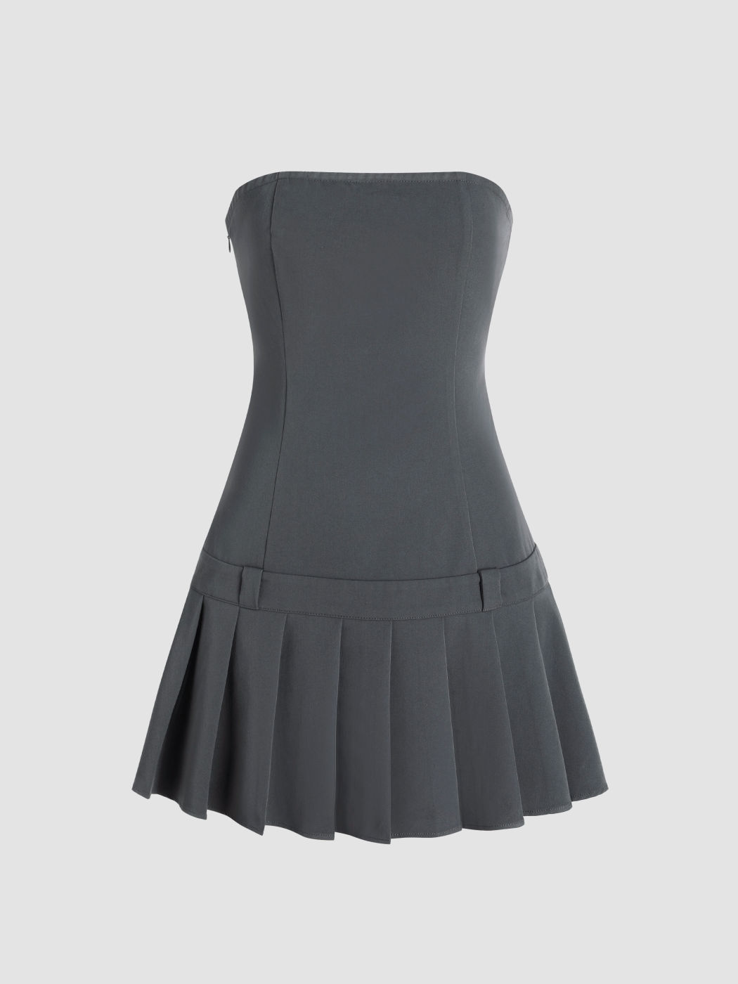Pleated Tube Mini Dress