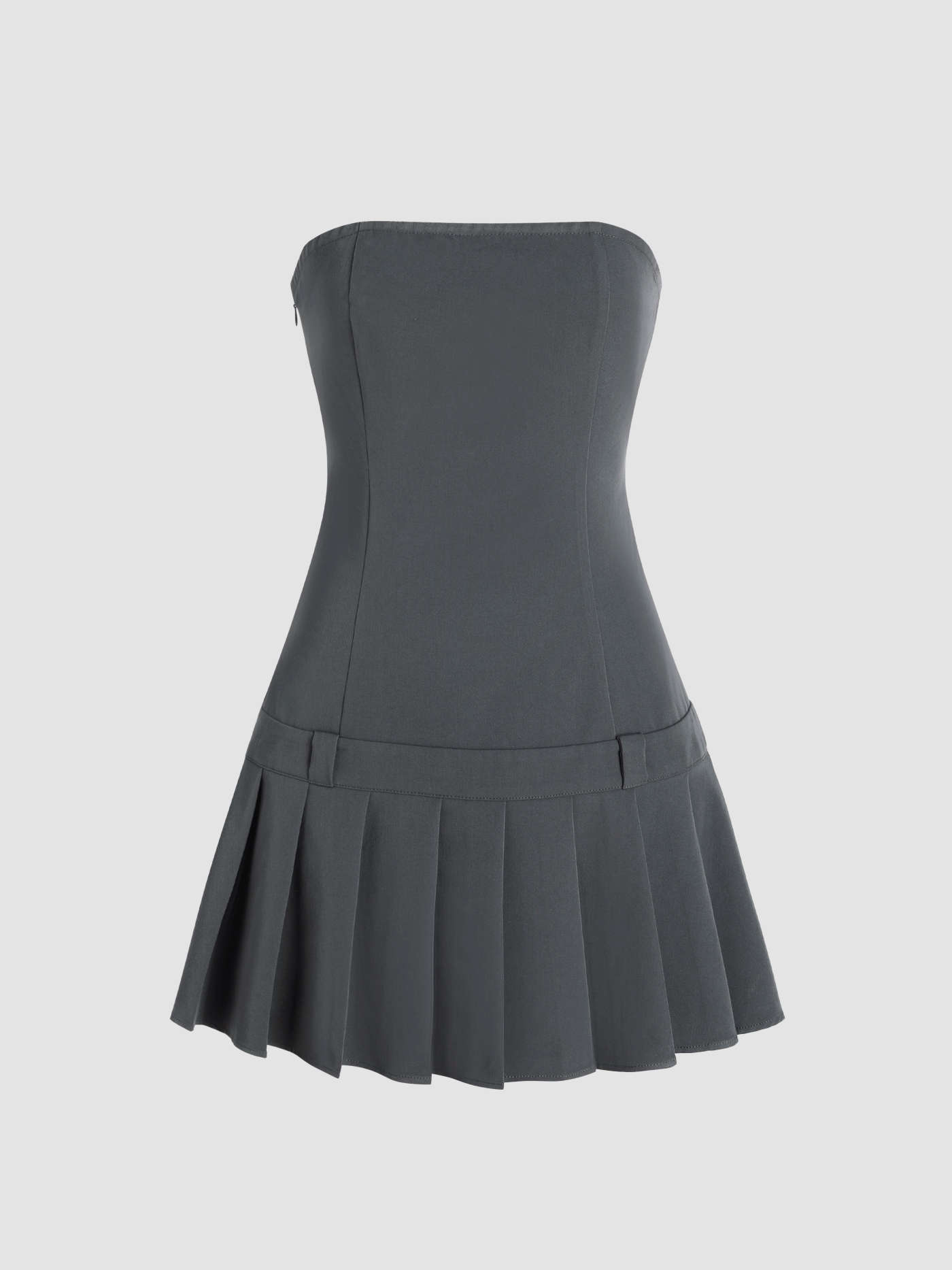 Pleated Tube Mini Dress