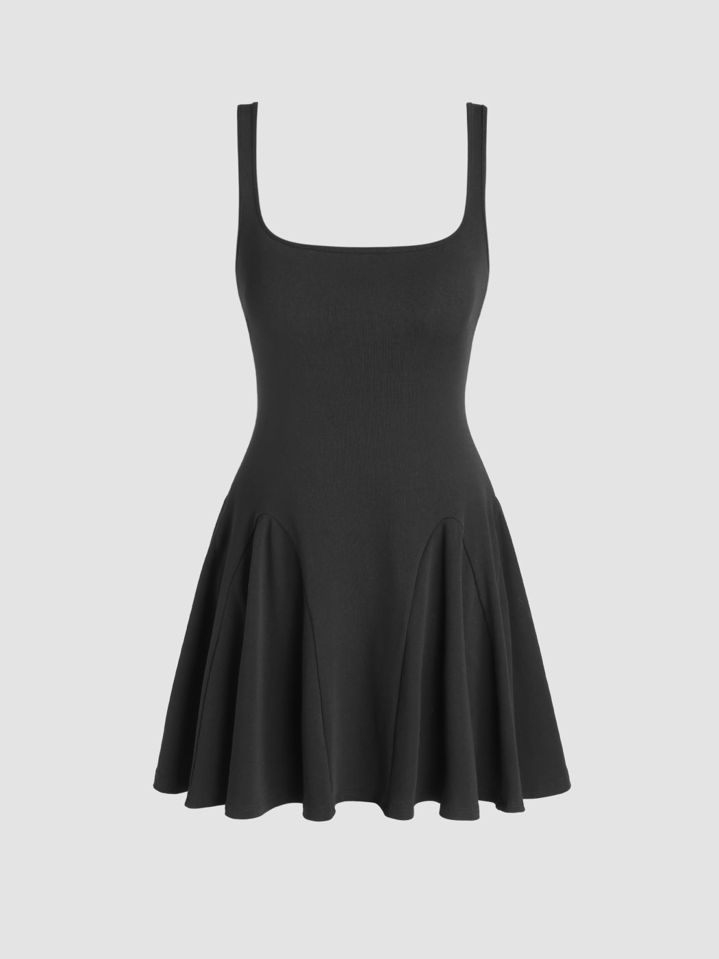  U-Ausschnitt Mini Cami Kleid