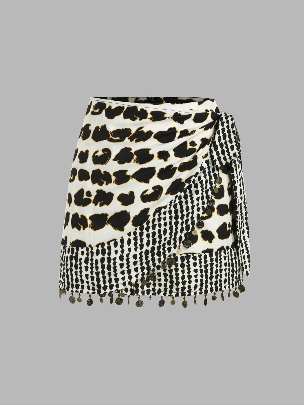 Tail Motif Sweatshirt / Leopard Print Mini Skirt LLA0621