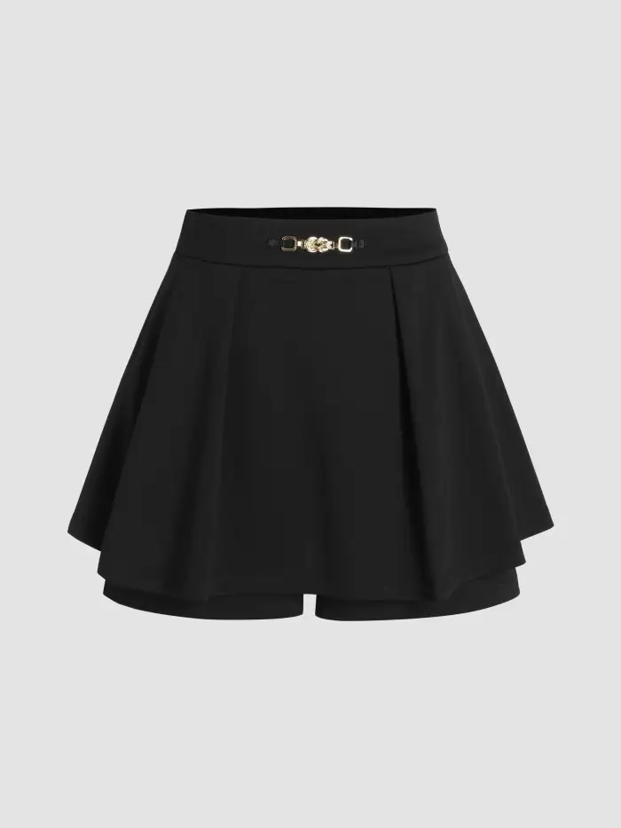 Velvet Mid Rise Ruffle Mini Skirt With Belt