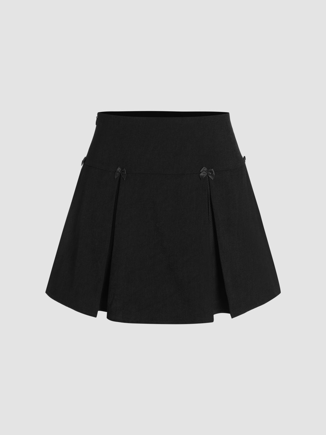 Pleated Bowknot Mini Skort