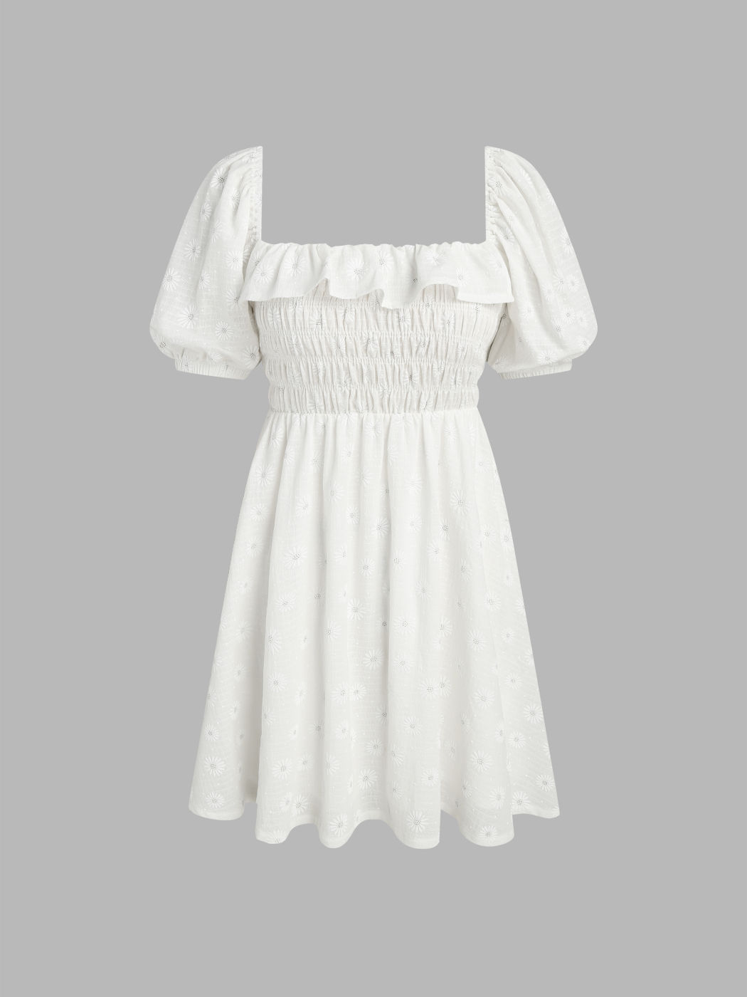 Floral Shirred Ruffle Mini Dress