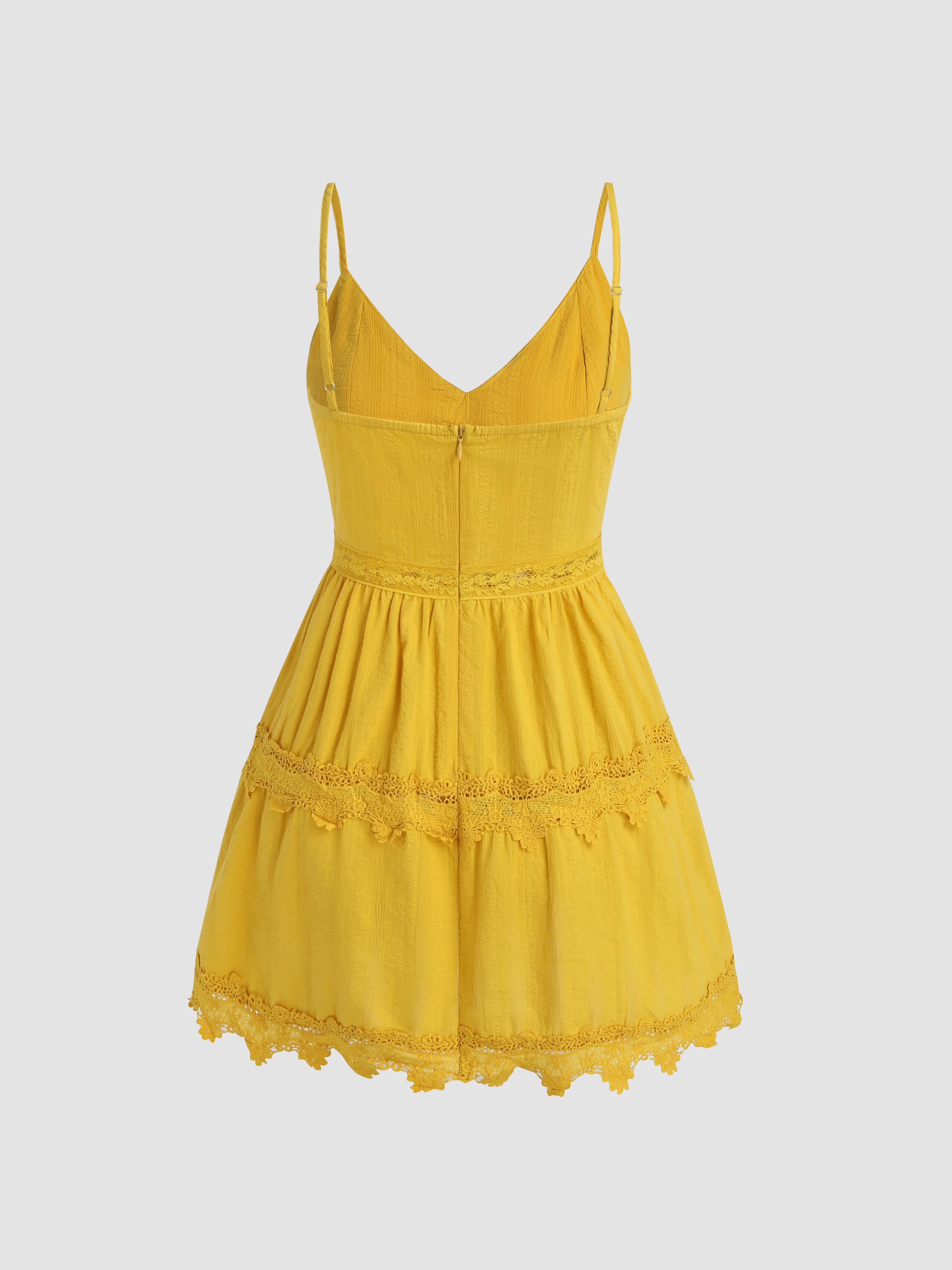 【Lure you in】LACE COLLAR MINI DRESS Eyelet Lace Mini Dress with Built-in Shorts | Ardene