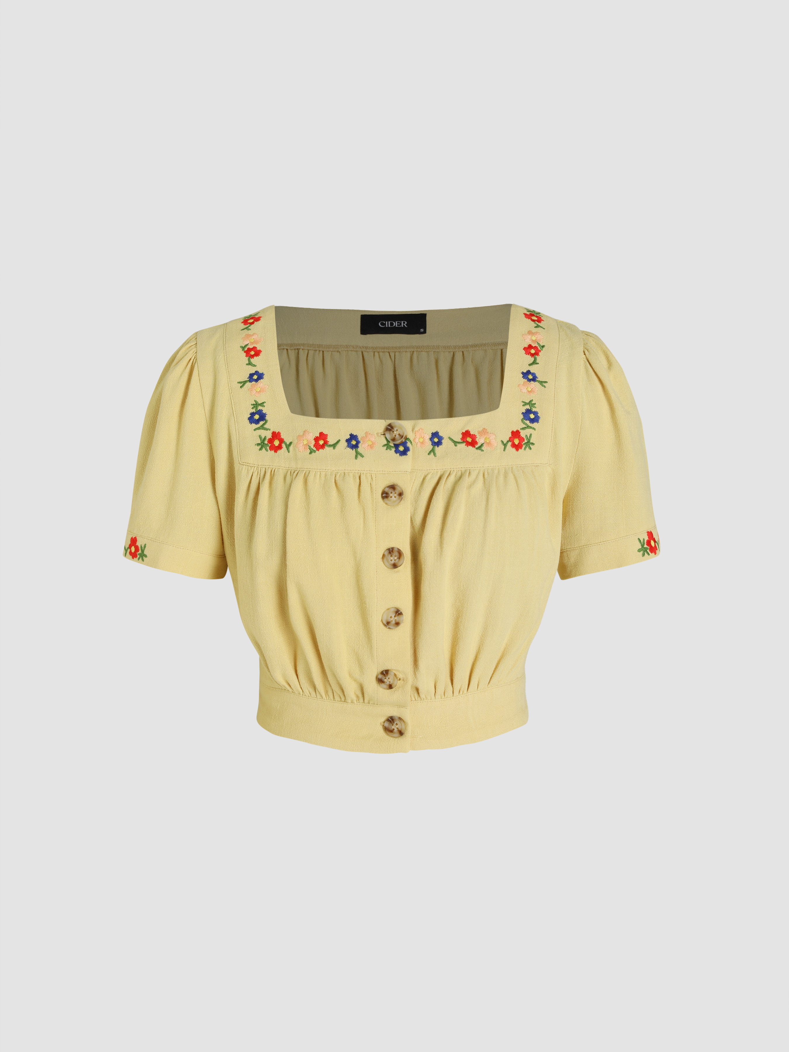 Ruched Printed Half Sleeve Blouse main image 1