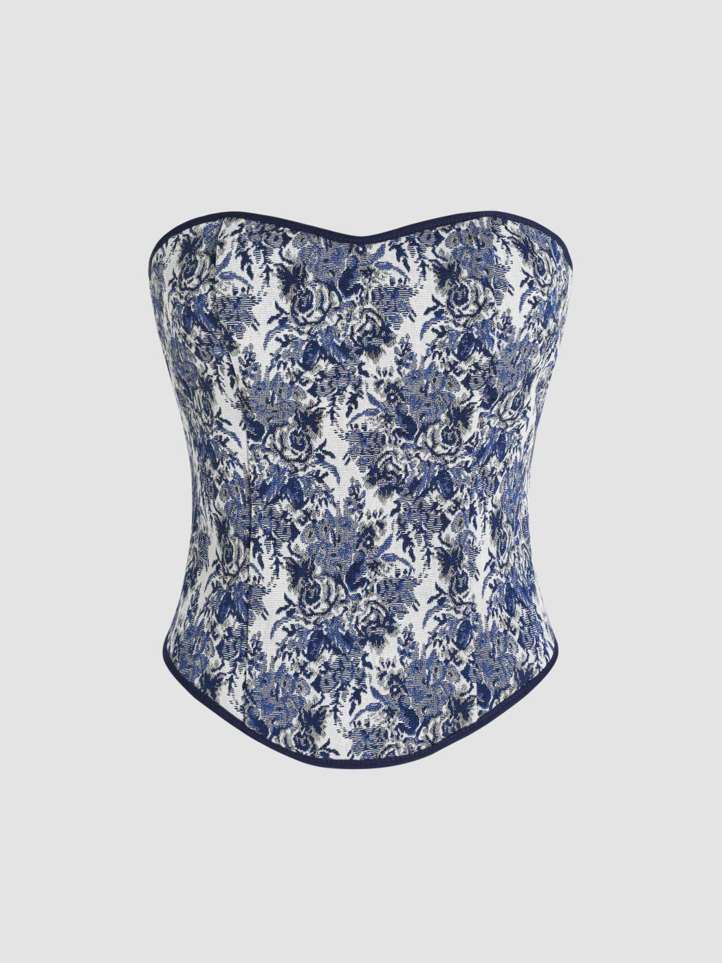 Floral Lace Up Crop Tube Top