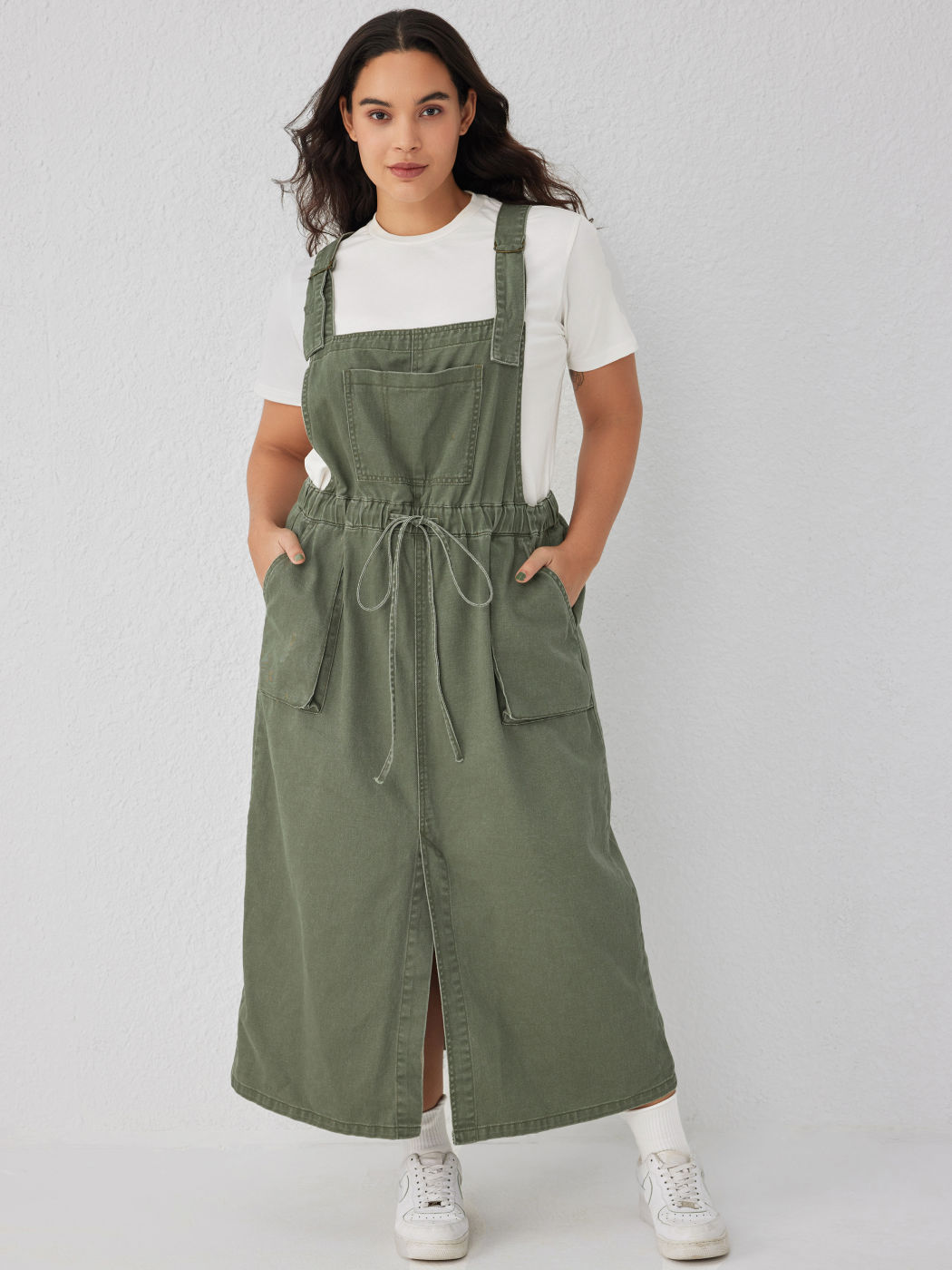 Olive Branch Denim-Maxikleid Kurve & Plus