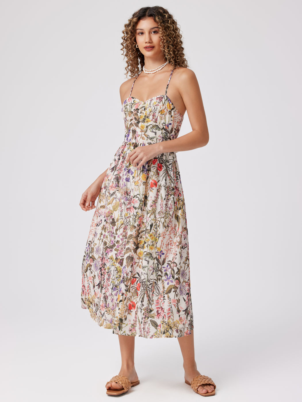 Floral Knotted Cut Out Maxi Dress For Vacation