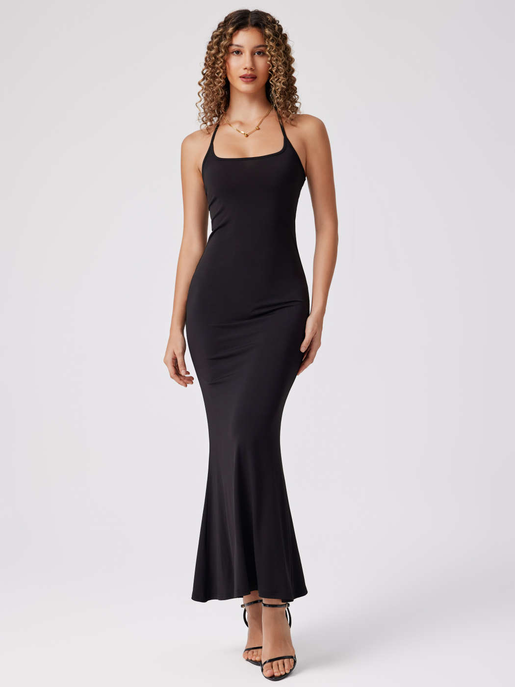 Black Halter Maxi Dress - Halter Maxi Dress - Mermaid Maxi Dress