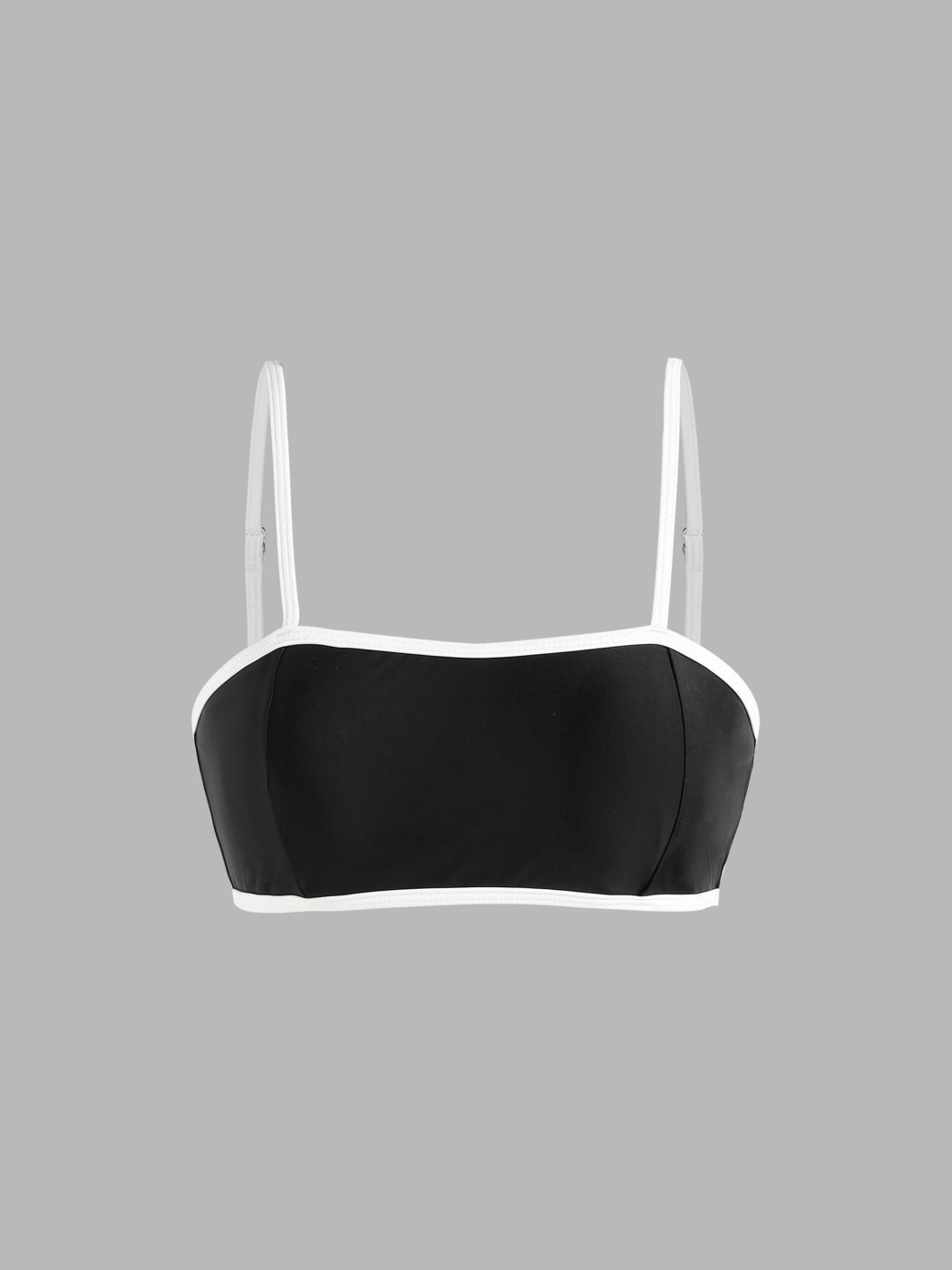Bikinioberteil mit eckigem Ausschnitt und Kontrastband und Armband