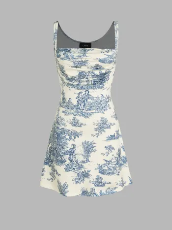 Toile de Jouy Rüschenkleid