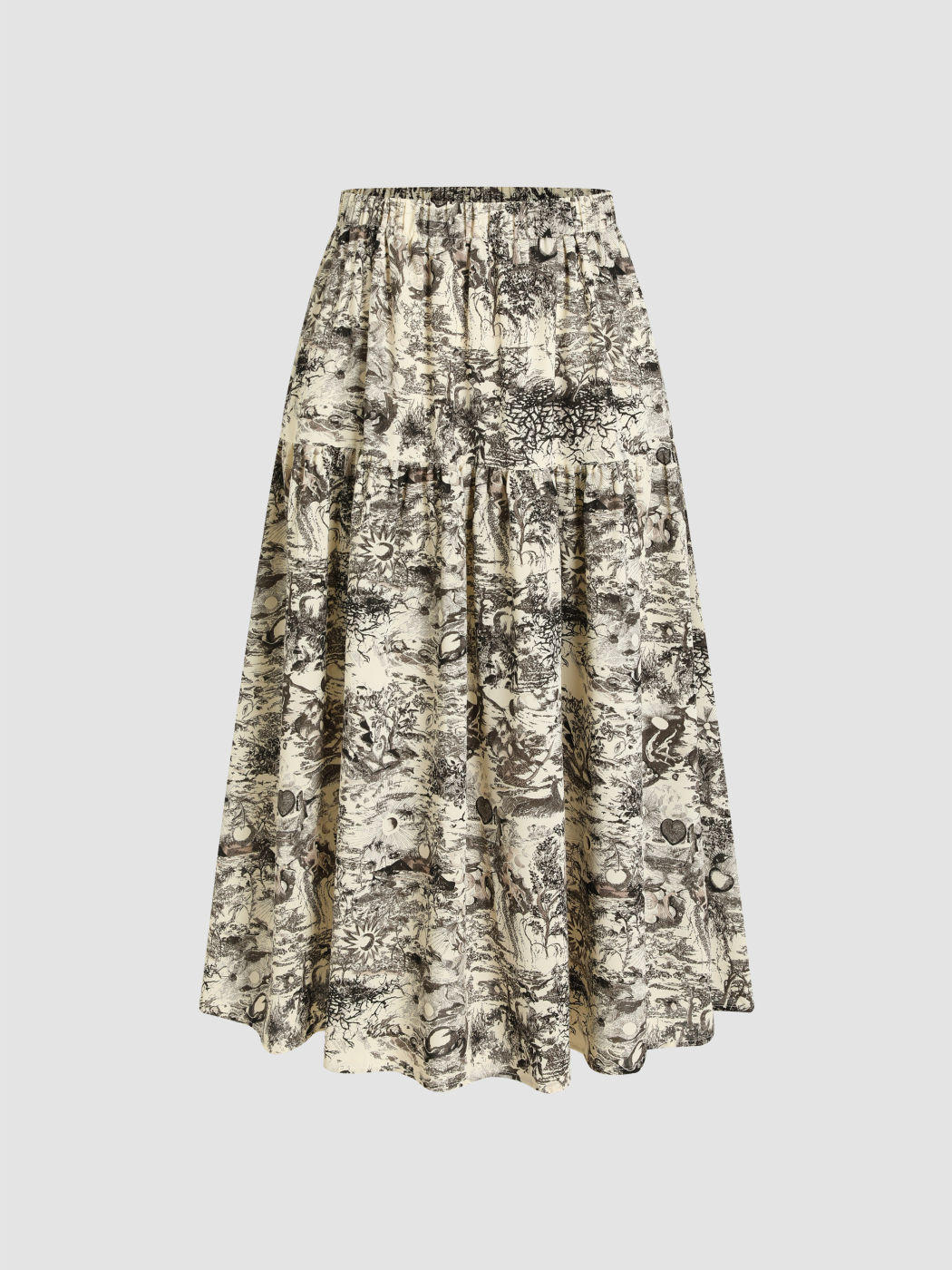  Toile de Jouy Rüschen Maxirock