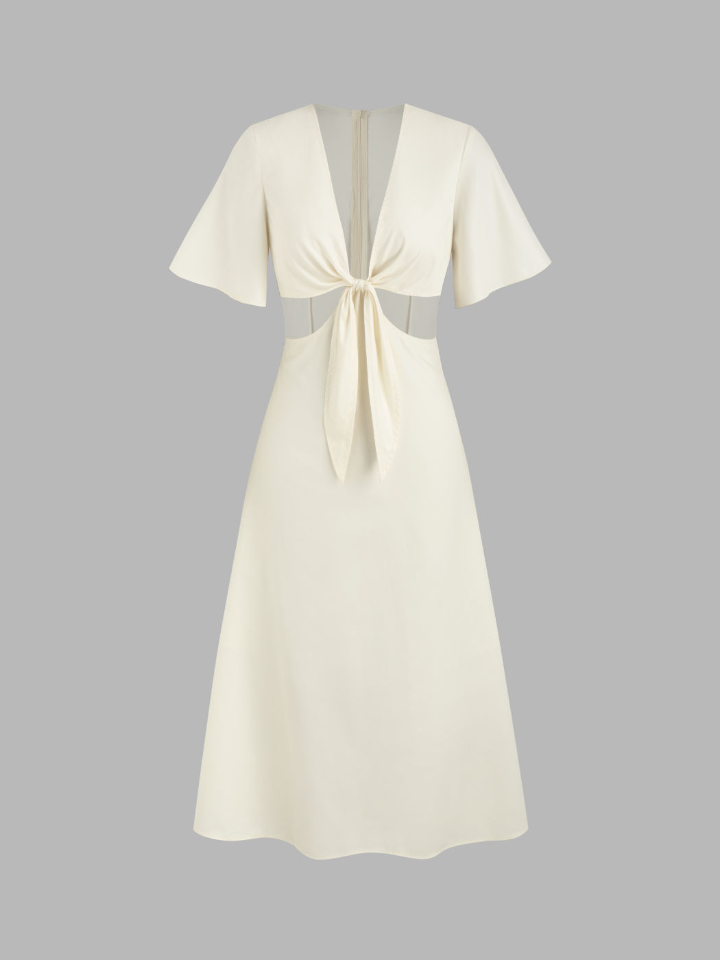 Twist-Maxikleid mit Cut-out und V-Ausschnitt