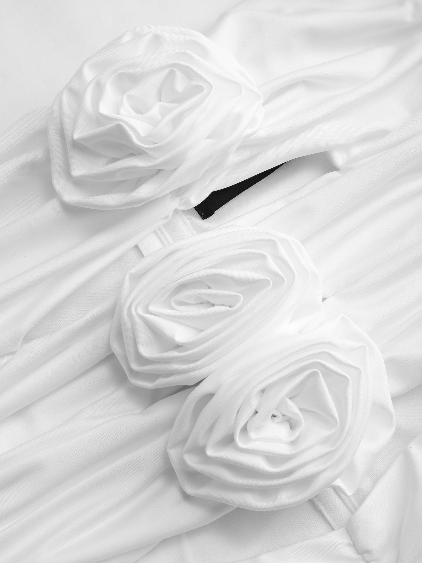 Ruched Rosette Ruched Tube Maxi Dress