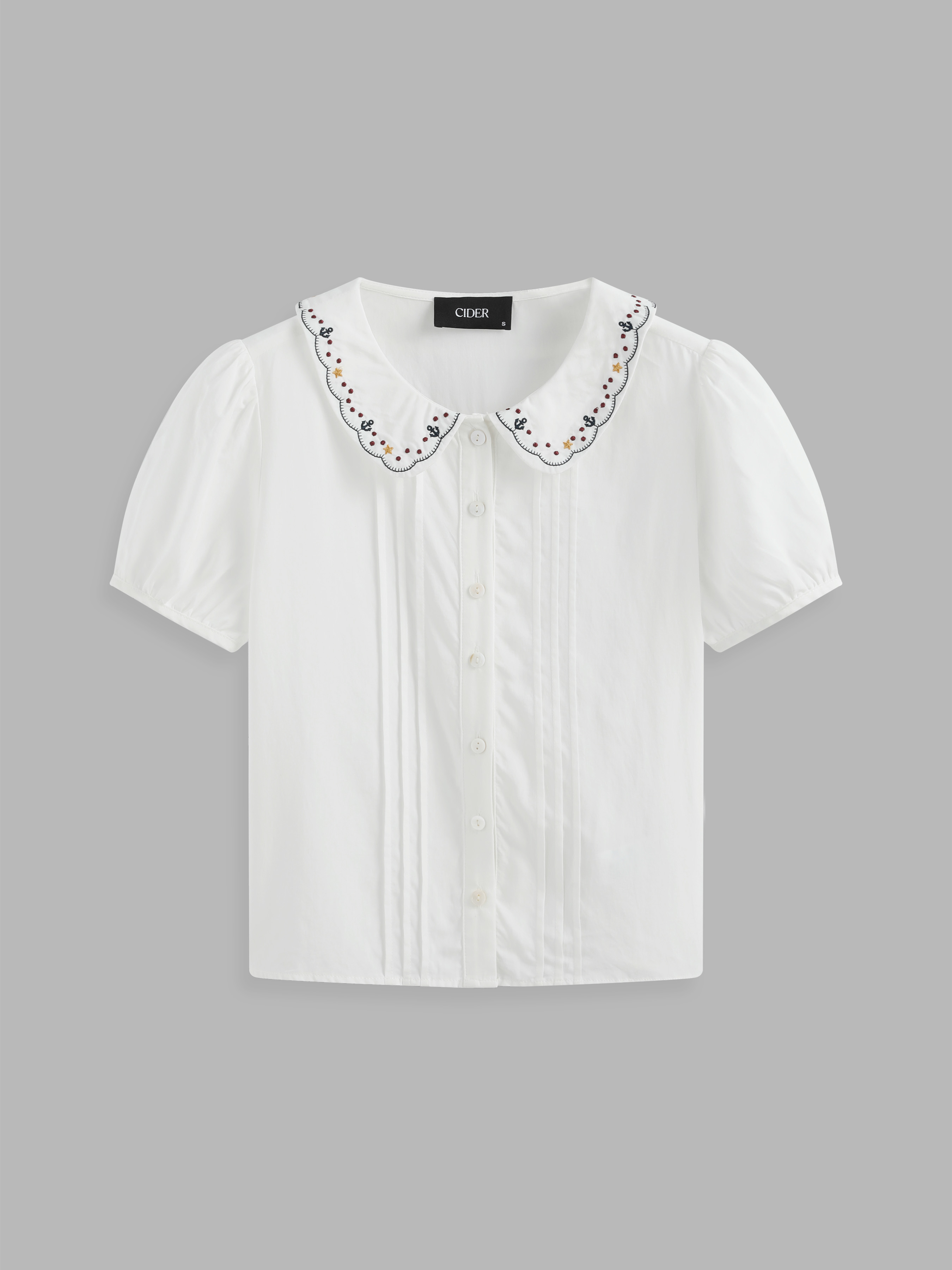 6（ロク）の「＜6(ROKU)＞EMBROIDERY COLLAR BLOUSE/ブラウス