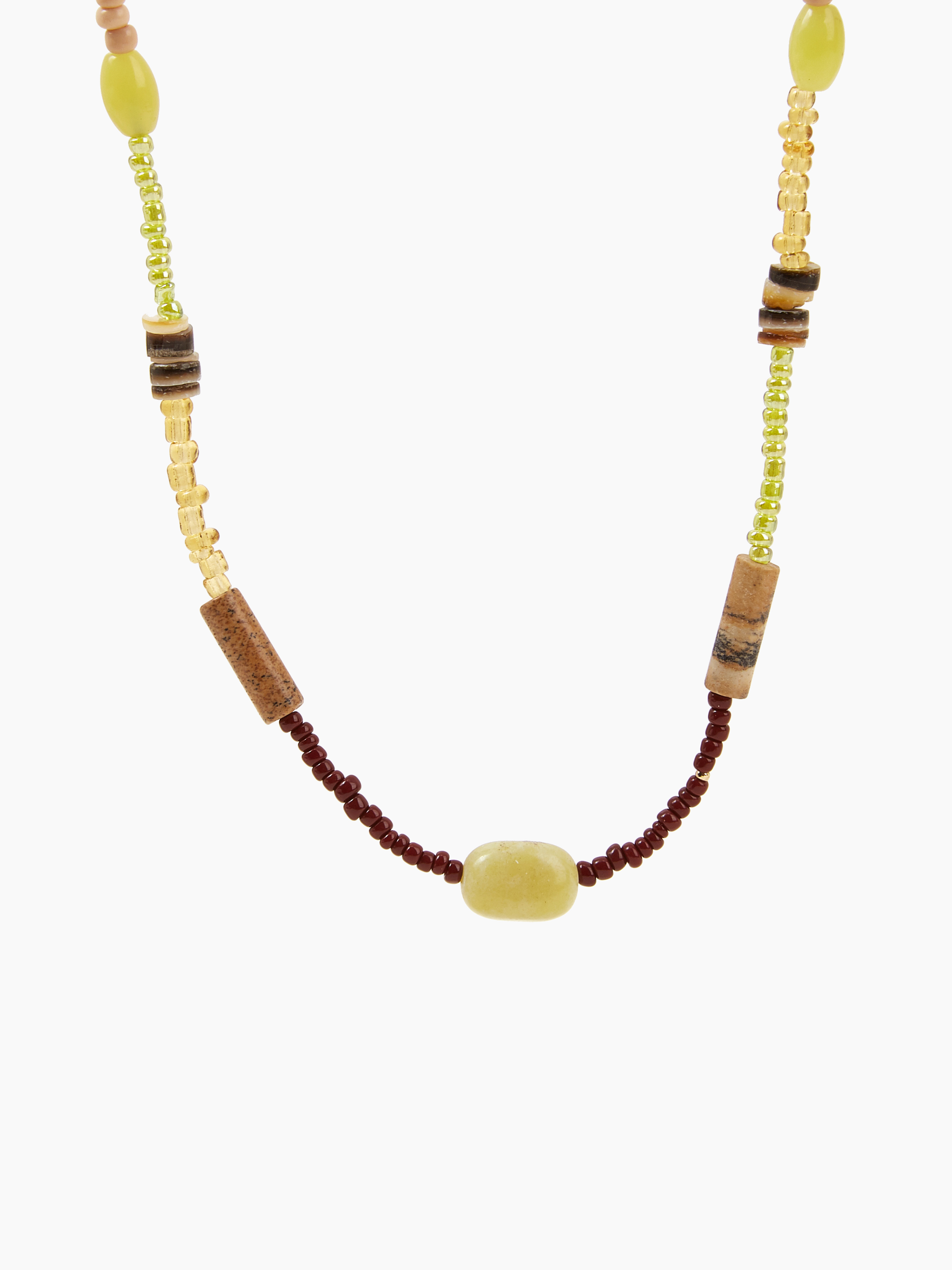 Stone Faux Pearl Necklace Cider