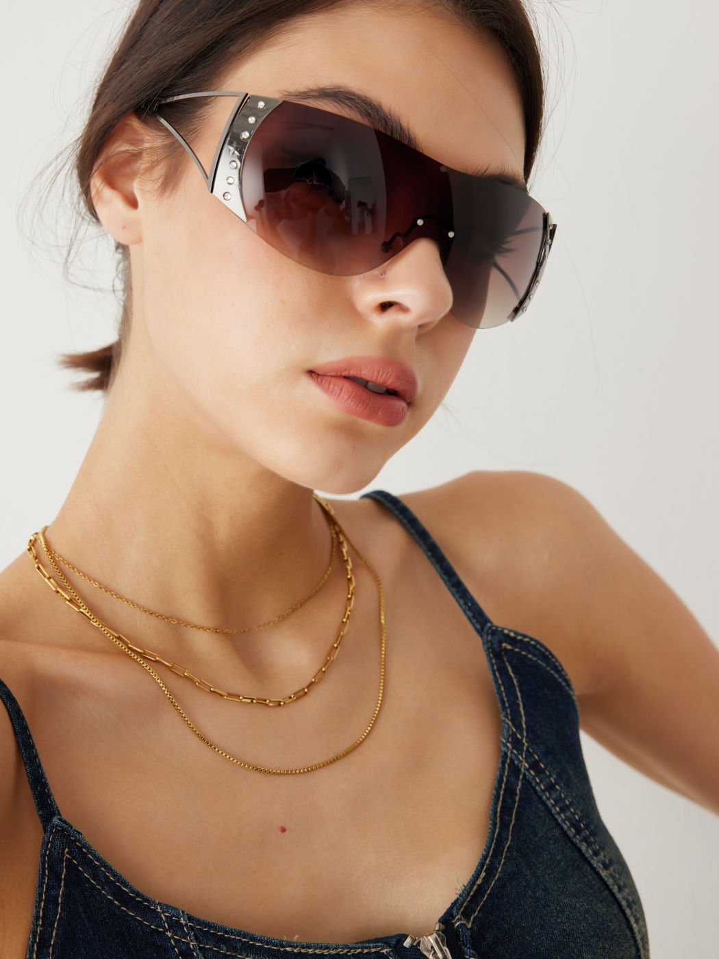 Rhinestone Wrap Design Fashion Glasses with Box 