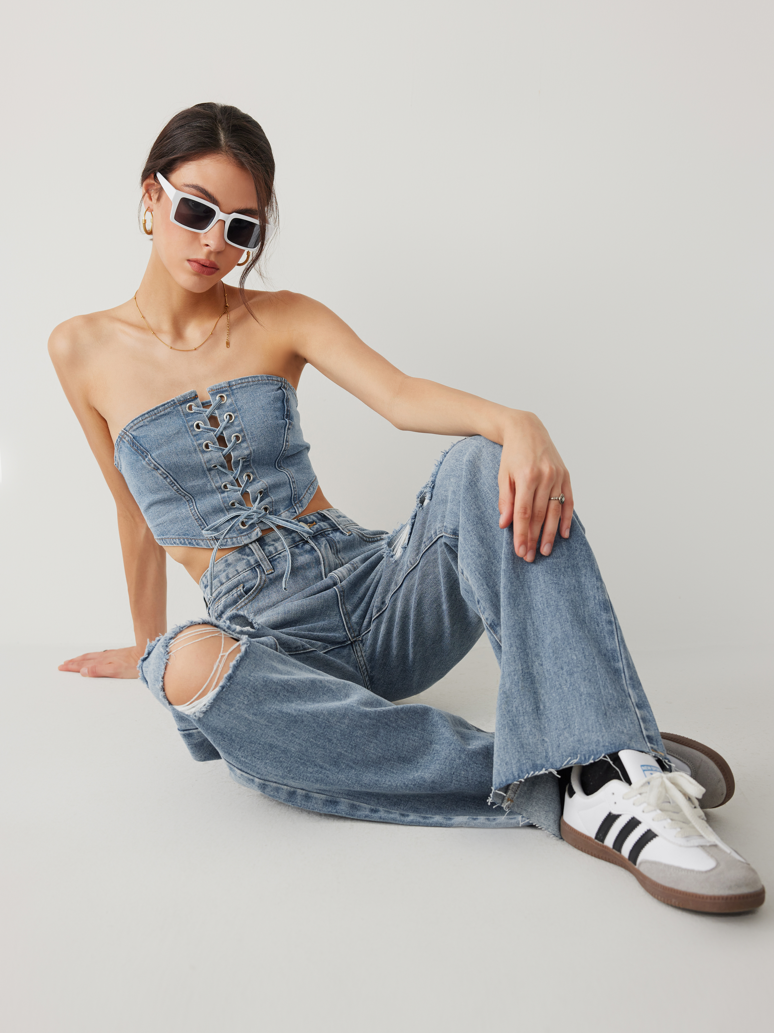 Y2K Outfits Western Outfits Straight Leg Jeans Denim Mid