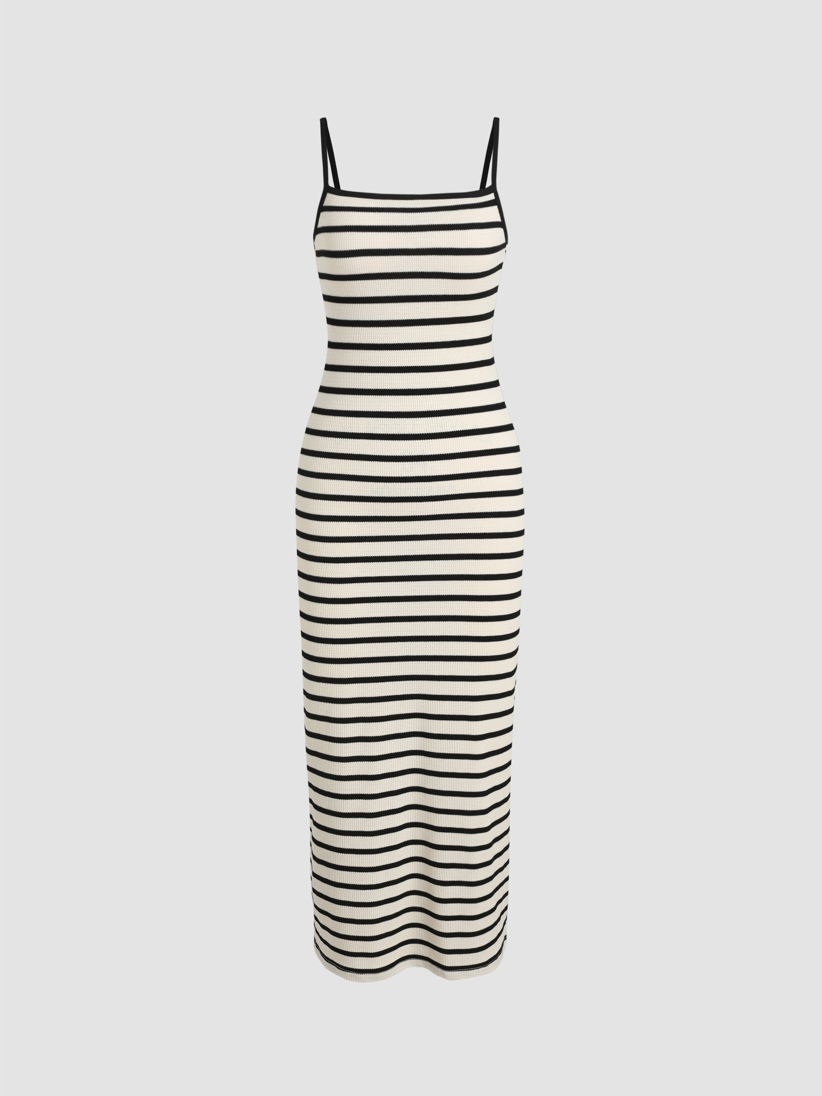 Backless stripe maxi dress