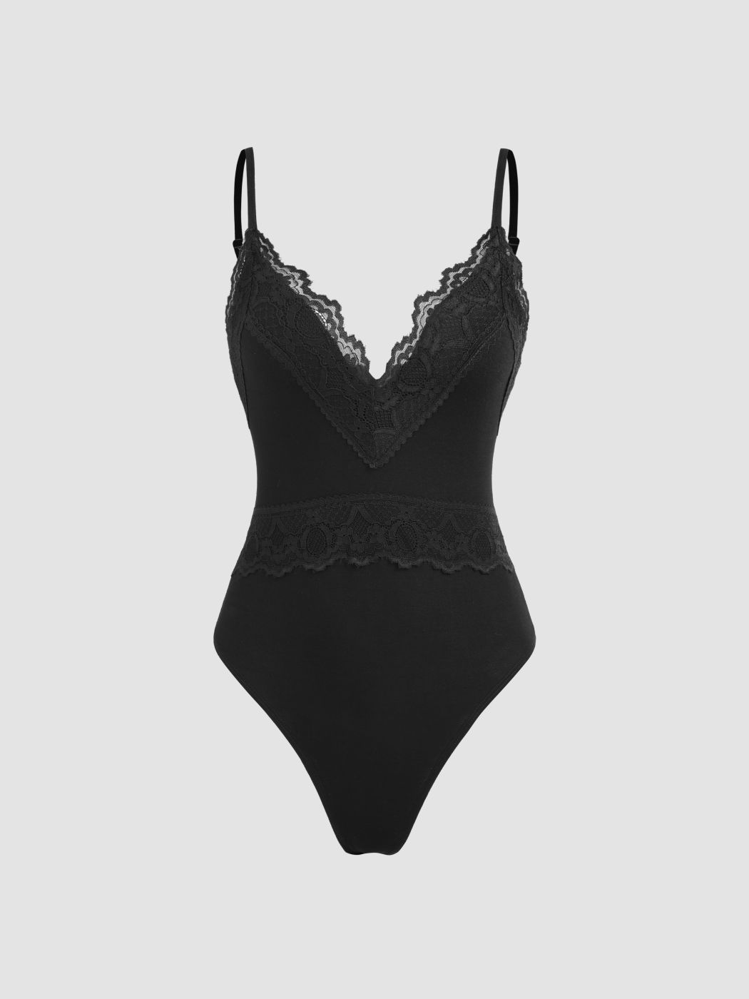 Lace Trim V-neck Bodysuit