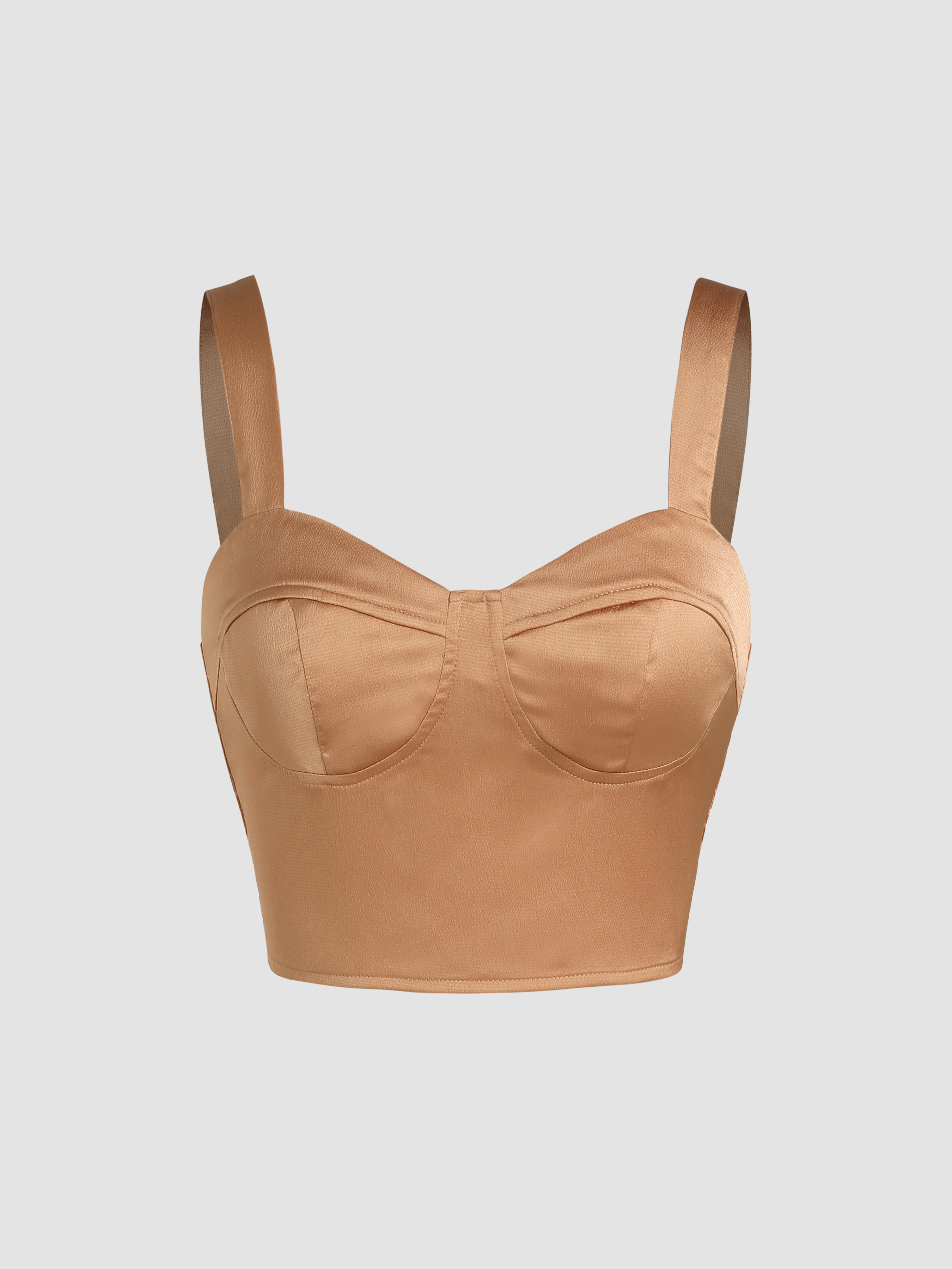 cropped satin top main image 1