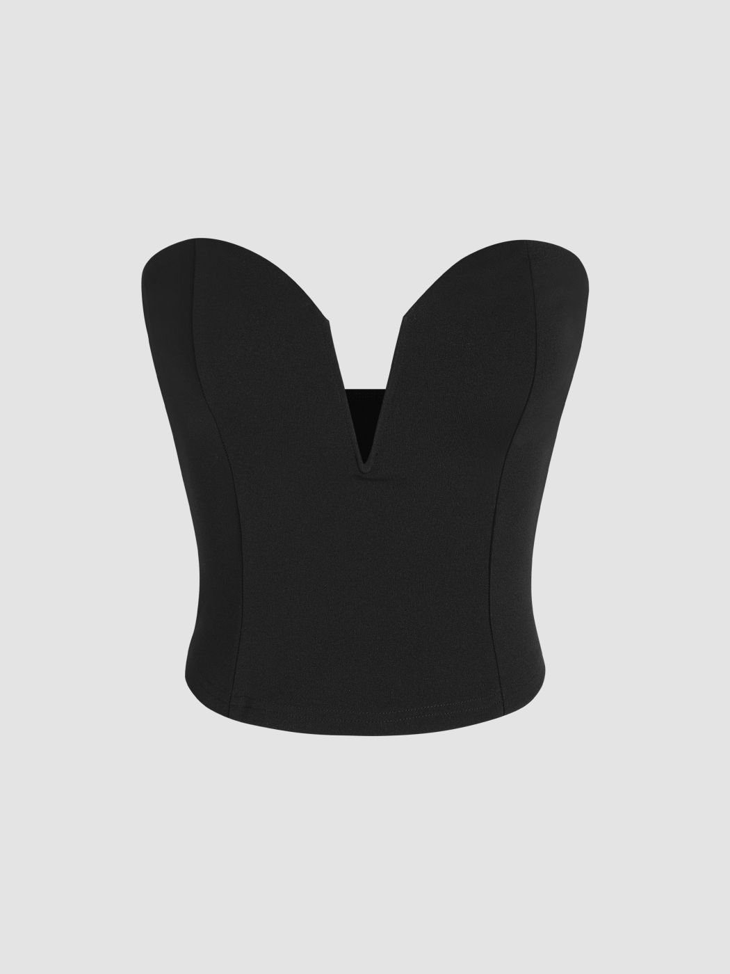 V Wired Solid Corset Tube Top Cider