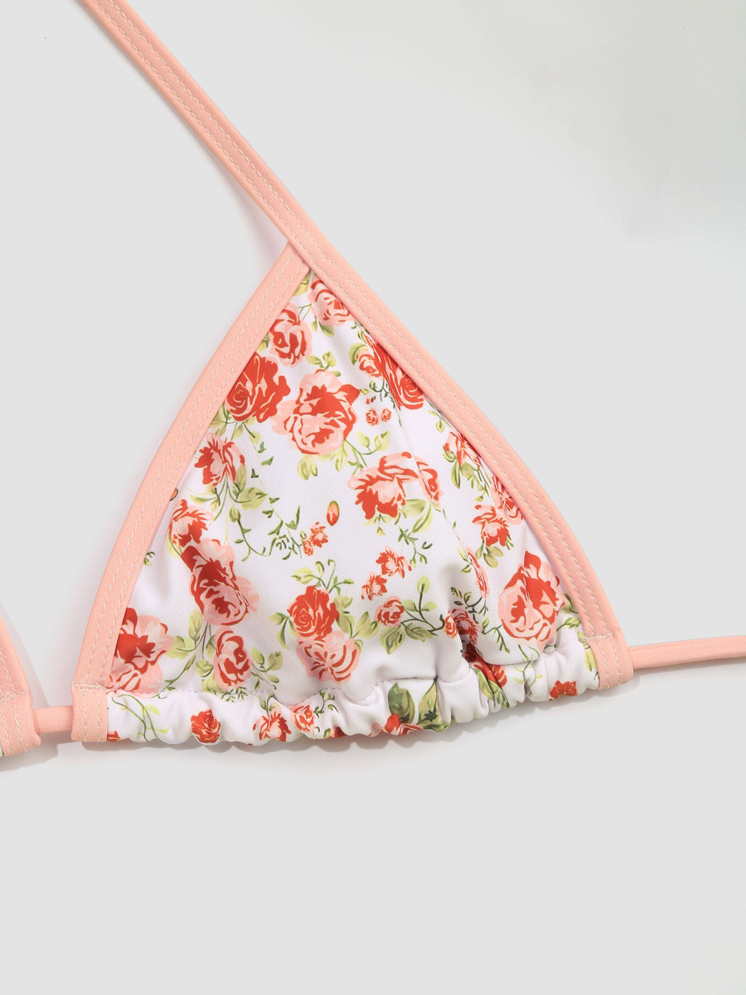 Neckholder-Triangel-Bikinioberteil mit Blumenmuster und Binderücken