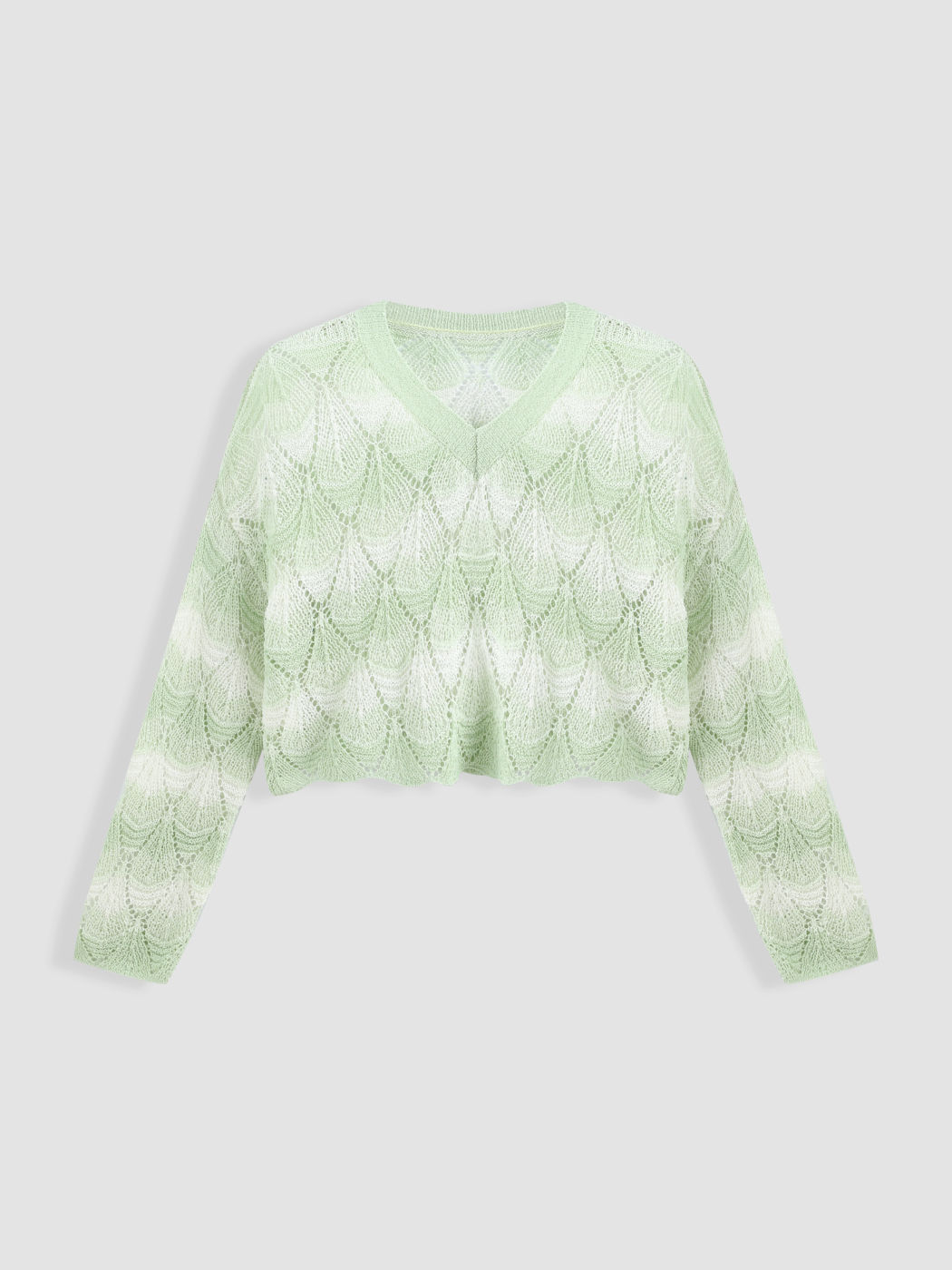 Knit Sweetheart Tie Dye Long Sleeve Crop Top