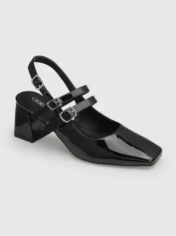 Point Toe Slingback Chunky Heels