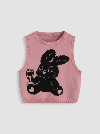 Häschen Strick Crop Tank Top