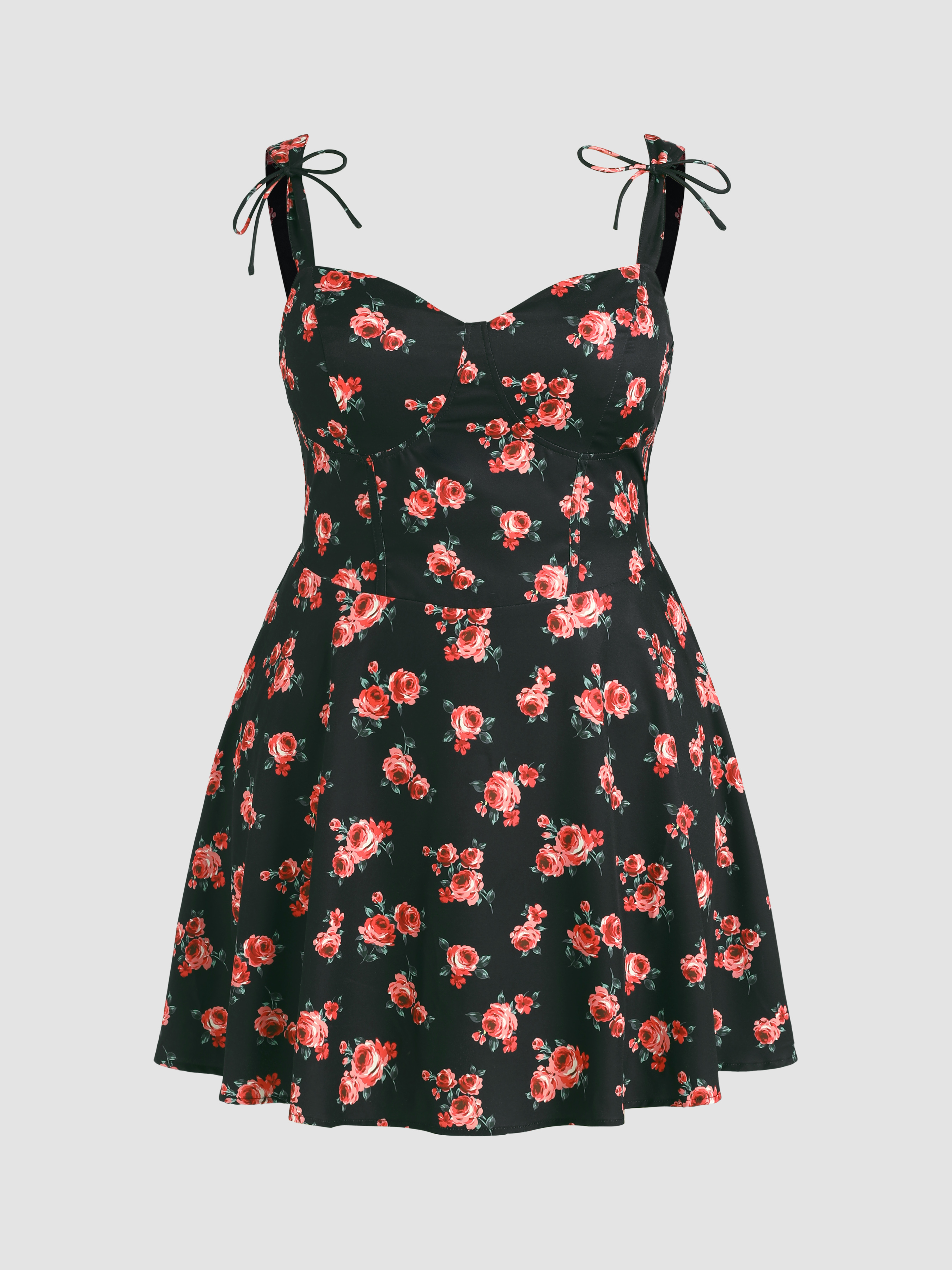 Floral Knotted Corset Mini Dress Curve And Plus Cider 2955