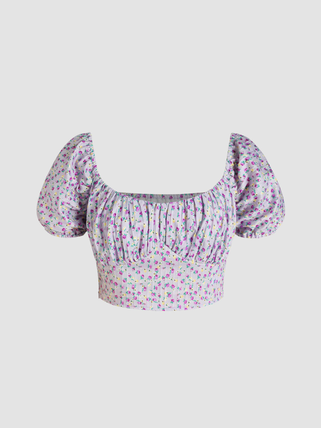 Pastel Vines Short Sleeve Collar Top