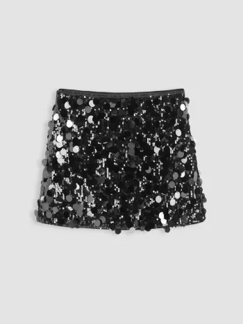 Minigonna a vita media in paillettes