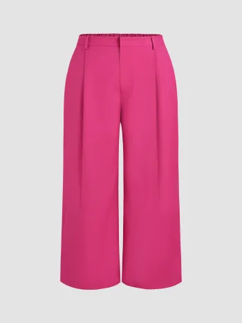 Mittelhohe Faltenhose mit Taschen Kurve & Plus