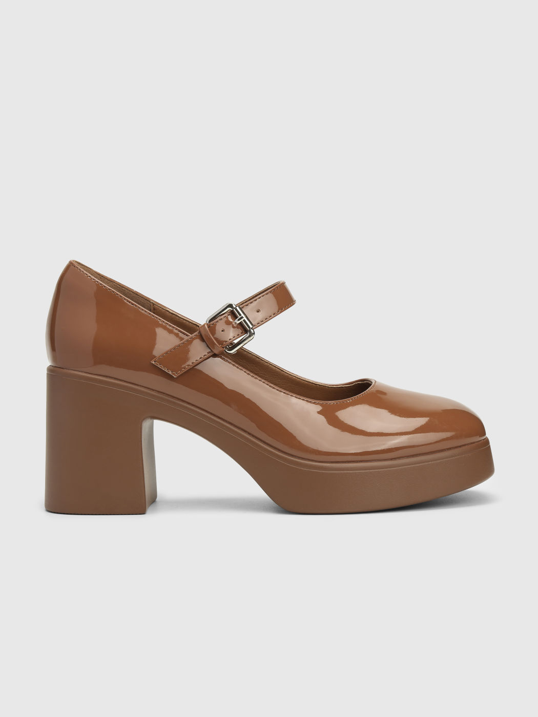 Klassische Chunky Heels mit einzelner Band Mary Jane Schuhe