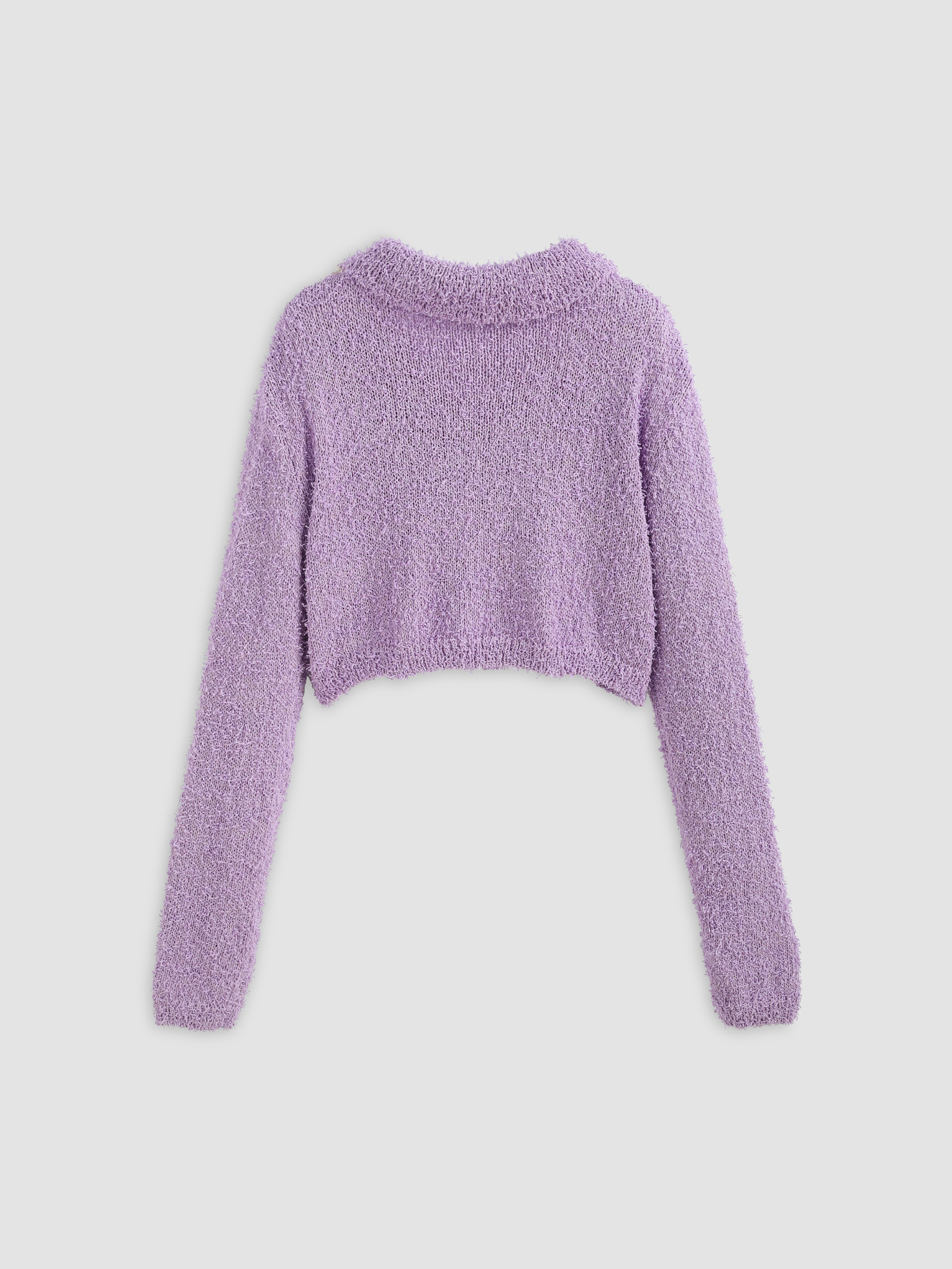 Knit Fabric Knit Polo Solid Button Cardigan For Daily Casual