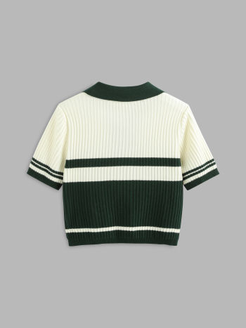 Polo Stripe Knit Top