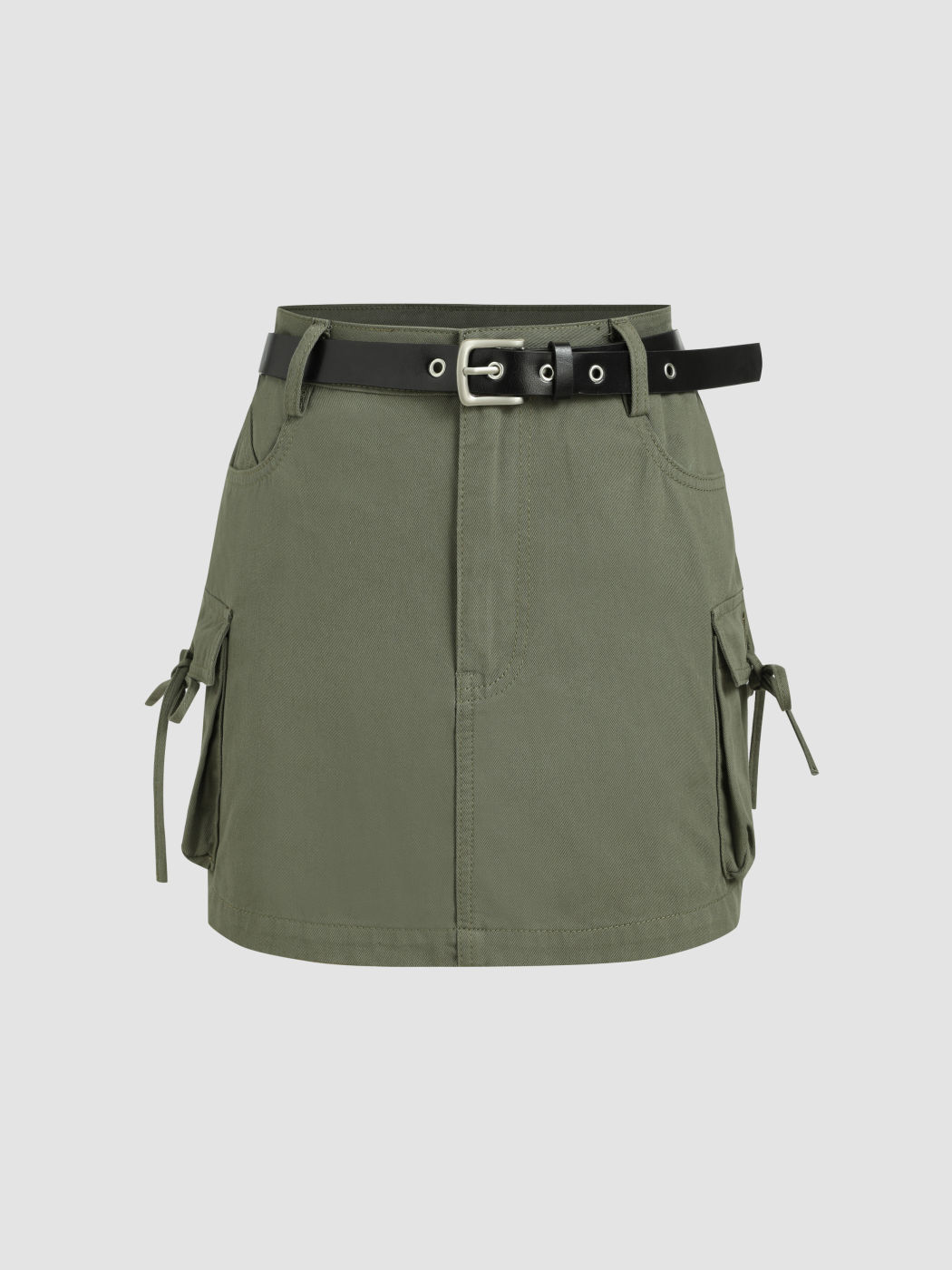 Denim-Cargo-Minirock mit Gürtel