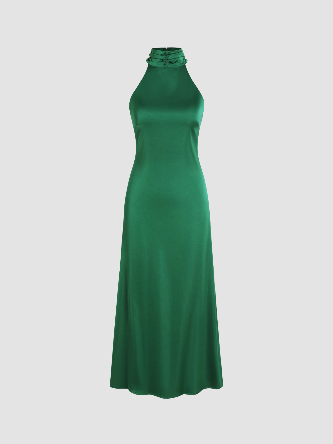 Backless Halter Neck Split Maxi Dress