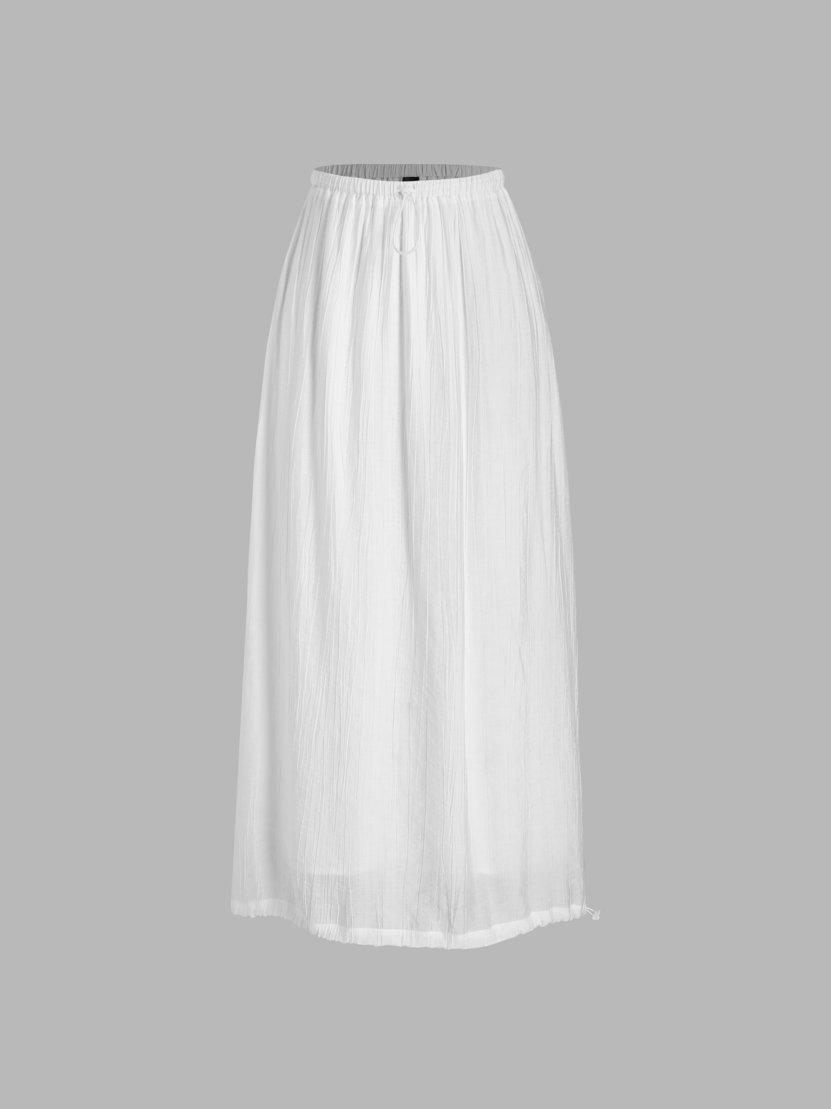 Ruffle Elastic Waist Tiered Maxi Skirt - Cider