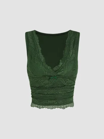 Spitzen-Crop-Tank-Top