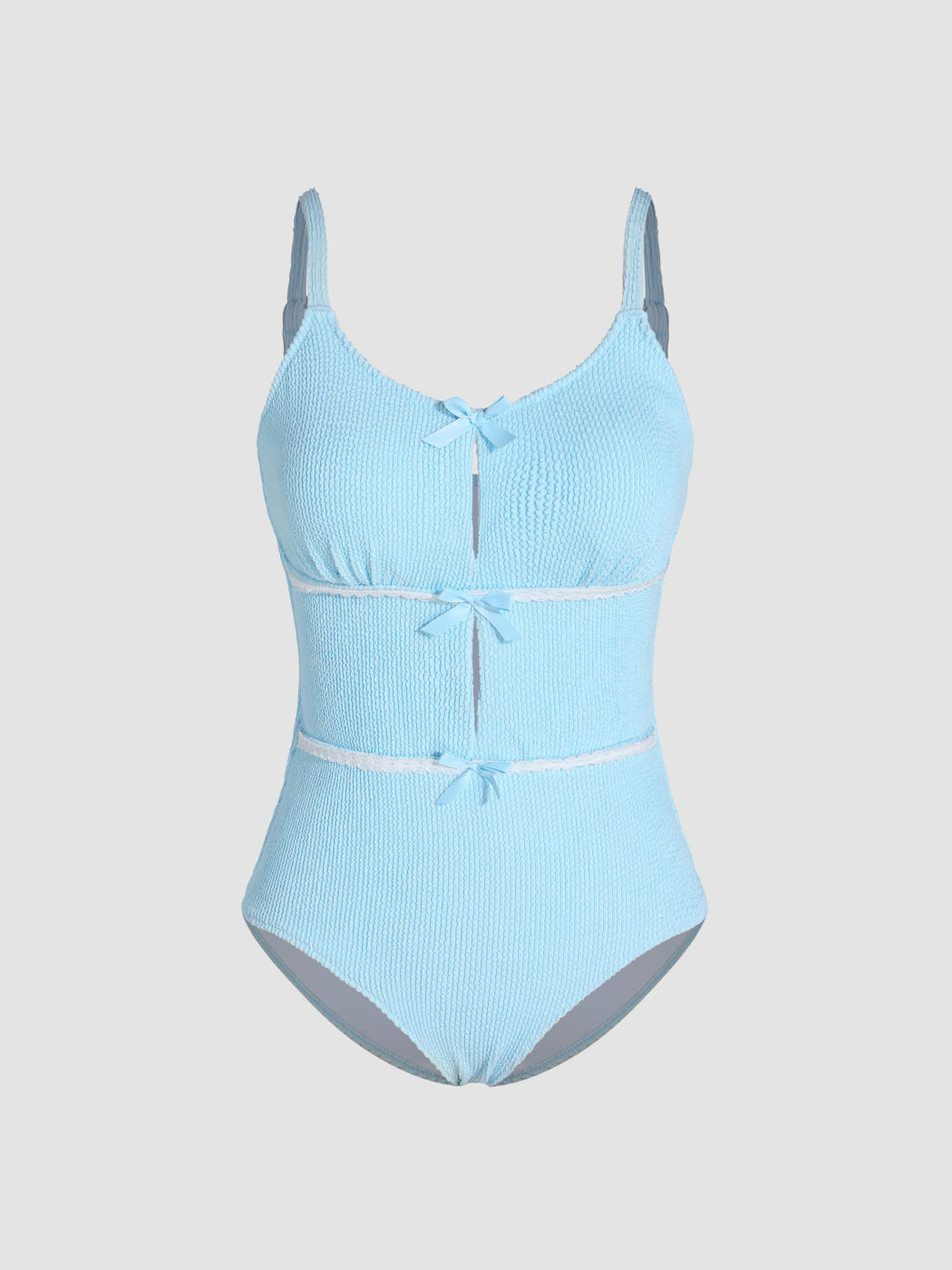 Costume intero con trama in pizzo annodato