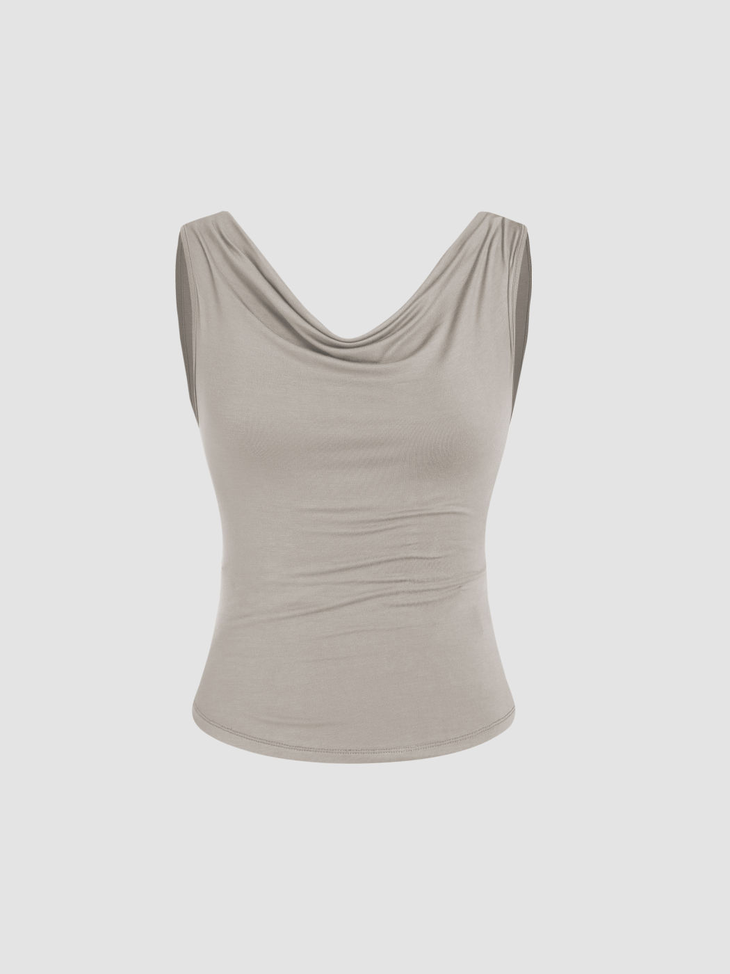 Einfarbiger Wasserfallkragen Tank Top