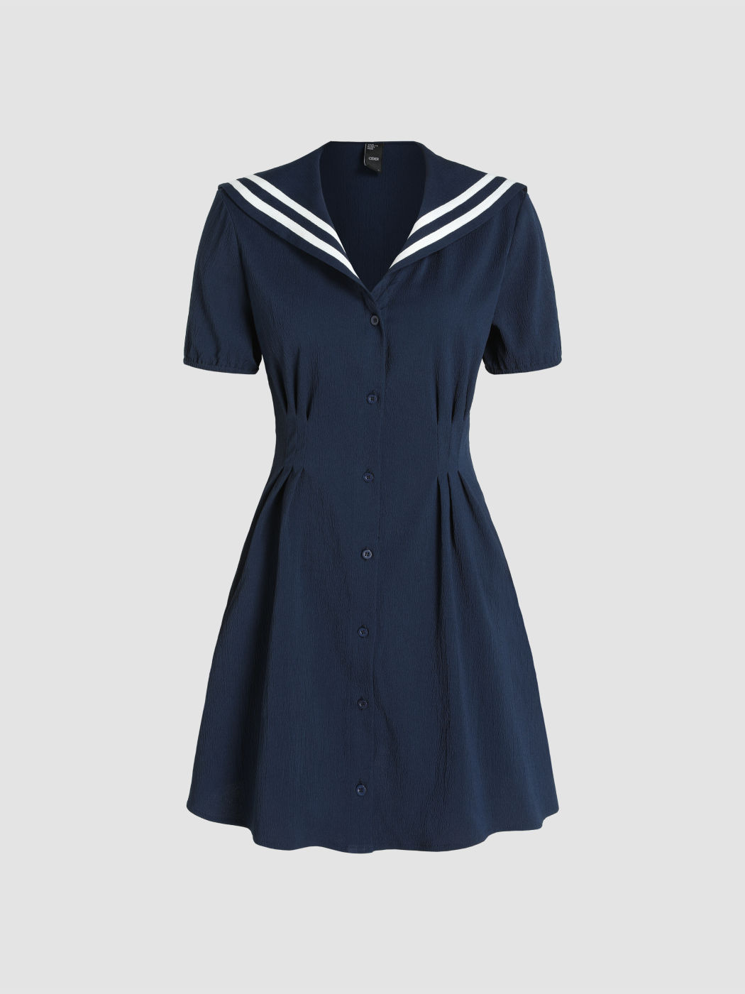 Solids Minikleid mit Matrosenkragen