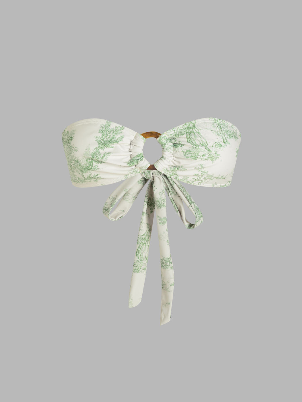 Toile de Jouy O-Ring Bandeau Bikini Oberteil